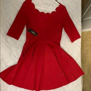Red skater dress